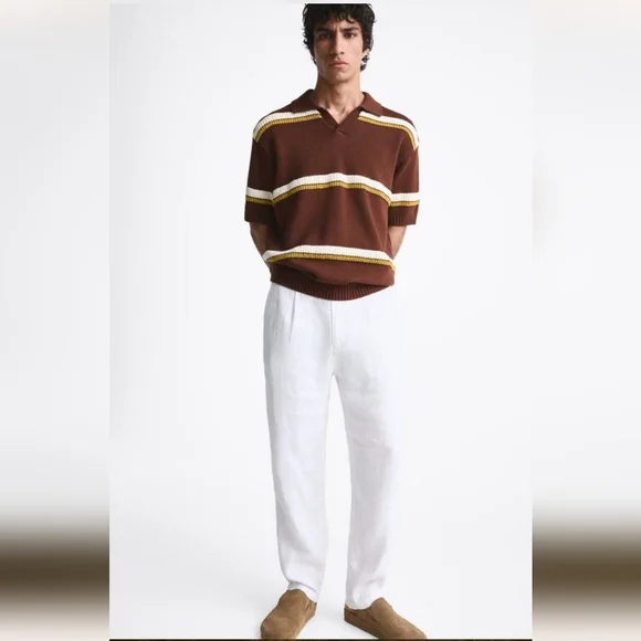 ZARA 100% LINEN PANTS SIZE 30 - Picture 5 of 7